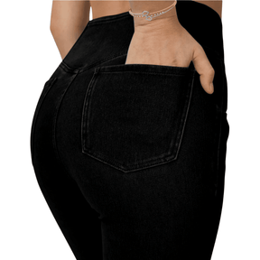 Calça Jeans Feminina de Cintura Alta Cruzada [CALÇA EFEITO BARRIGA CHAPADA] [057] - Calça Jeans Feminina de Cintura Alta Cruzada [CALÇA EFEITO BARRIGA CHAPADA] Miazzi 