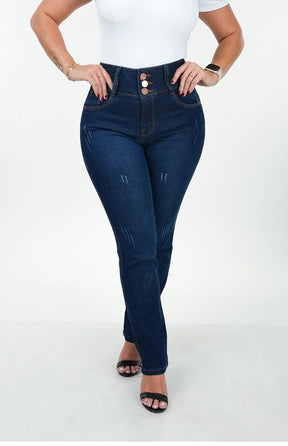 Calça Jeans Feminina - Reta Chapa Barriga [094] - Calça Jeans Feminina - Reta Chapa Barriga Miazzi 