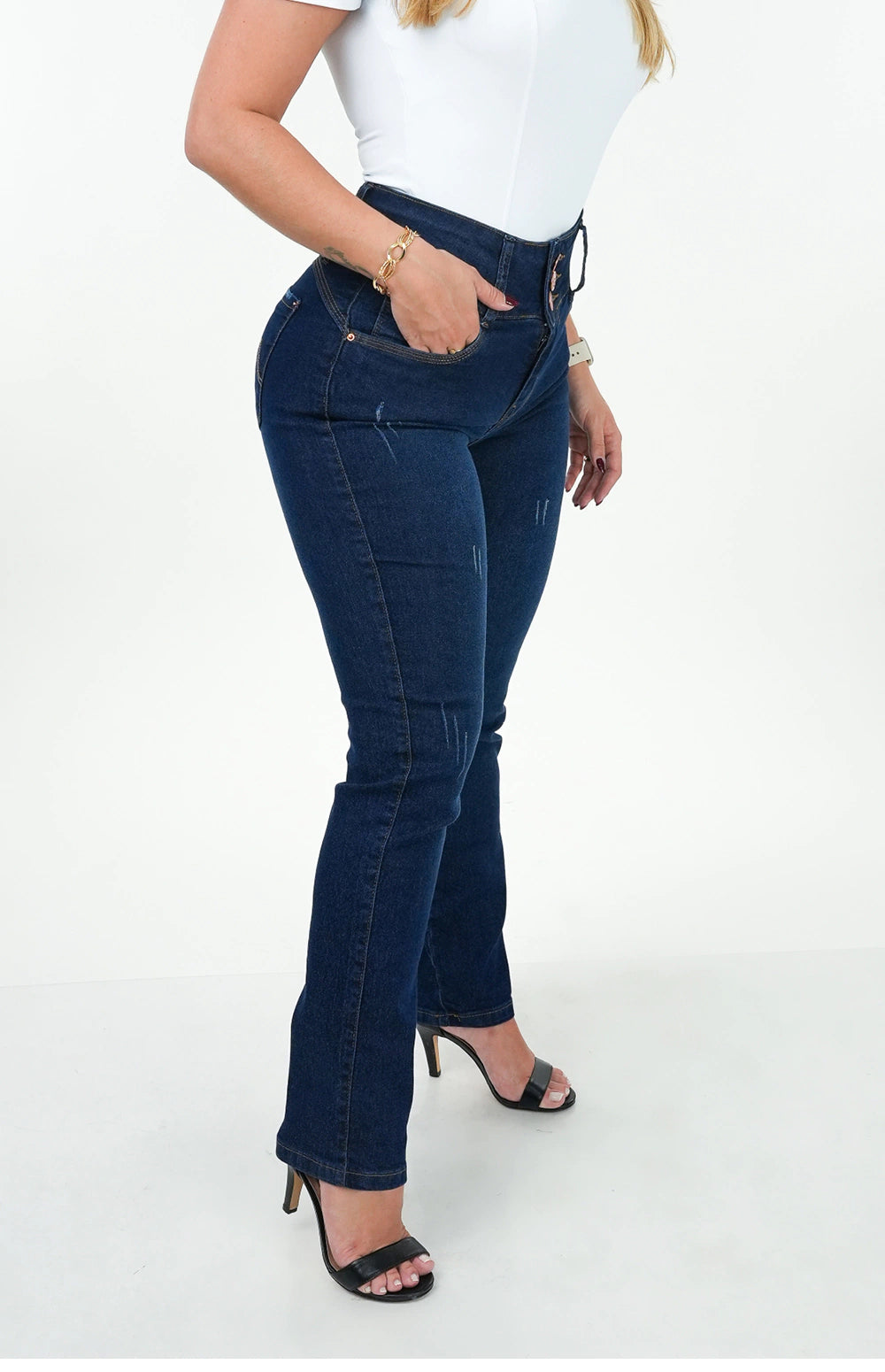 Calça Jeans Feminina - Reta Chapa Barriga [094] - Calça Jeans Feminina - Reta Chapa Barriga Miazzi 