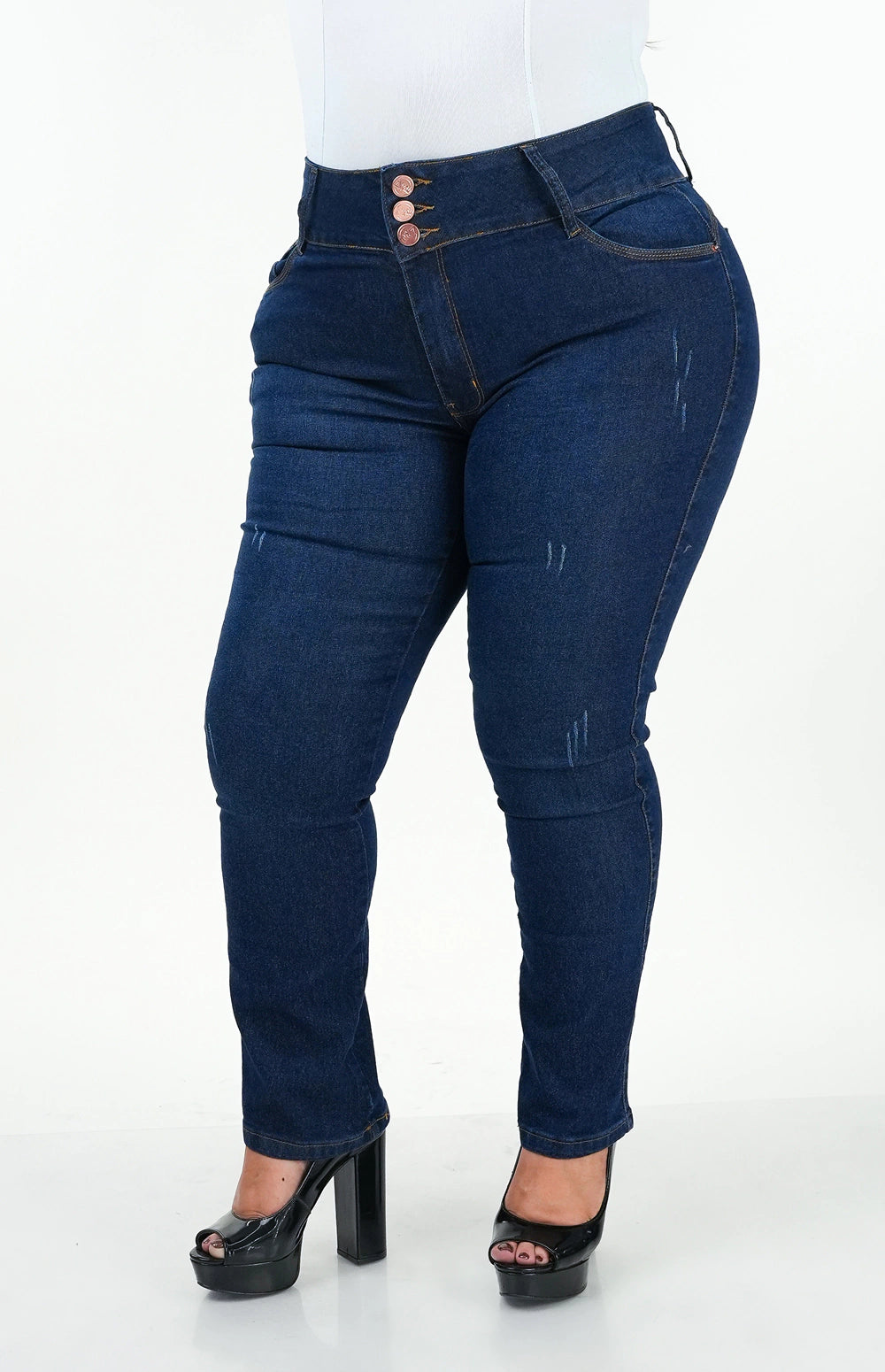 Calça Jeans Feminina - Reta Chapa Barriga [094] - Calça Jeans Feminina - Reta Chapa Barriga Miazzi 