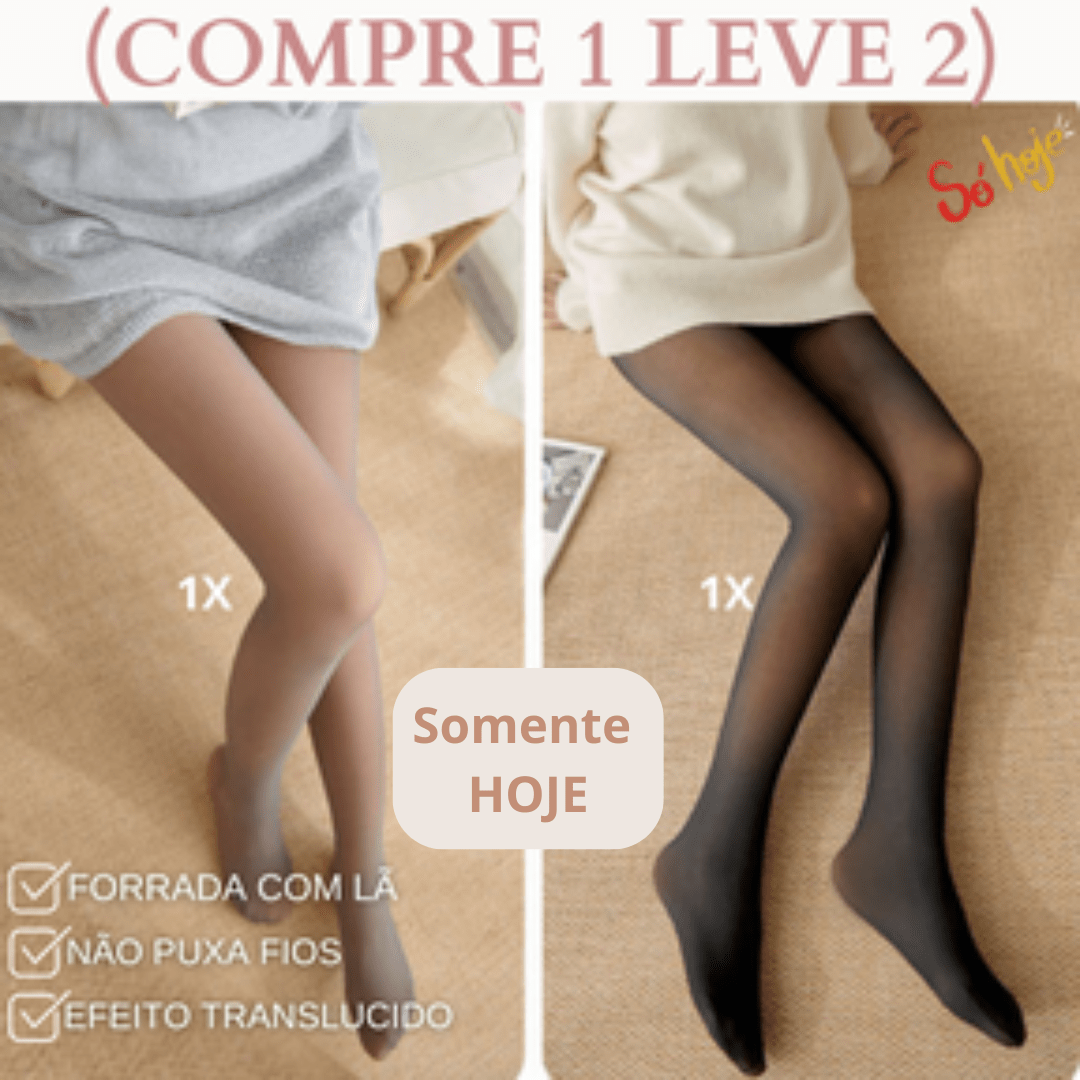 Kit Meia Calça Feminina Forrada Translúcida (COMPRE 1 LEVE 2) [058] - Kit Meia Calça Feminina Forrada Translúcida (COMPRE 1 LEVE 2) Miazzi 1 Marrom + 1 Preto P 