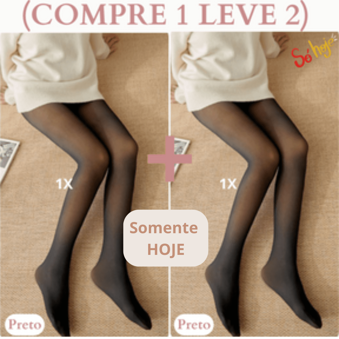 Kit Meia Calça Feminina Forrada Translúcida (COMPRE 1 LEVE 2) [058] - Kit Meia Calça Feminina Forrada Translúcida (COMPRE 1 LEVE 2) Miazzi 2 Preto P 