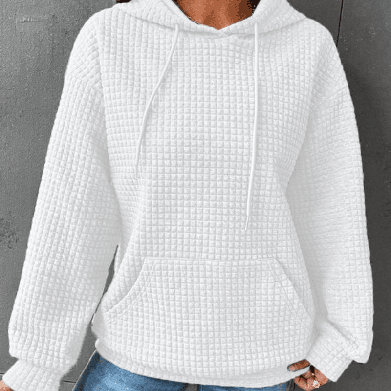 Moletom Feminino Casual com Capuz - Conforto e Estilo no Dia a Dia [083] - Moletom Feminino Casual com Capuz - Conforto e Estilo no Dia a Dia Miazzi Branco P 