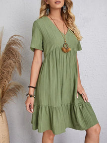 Vestido Soltinho Midi Verão [001] - Vestido Soltinho Midi Verão Miazzi Verde Claro M 