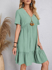 Vestido Soltinho Midi Verão [001] - Vestido Soltinho Midi Verão Miazzi Verde PP 